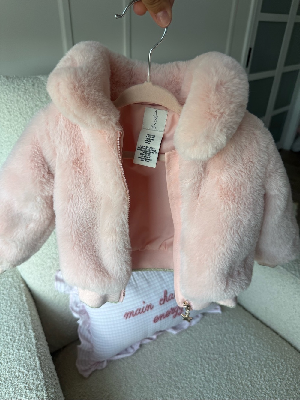Joie Pink Faux Fur Baby Jacket
